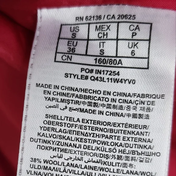 Guess Scarlet Pea Coat with Black Buttons - Picture 5 of 6